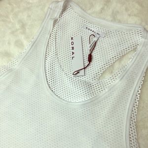 Koral Tank in White with Mesh
